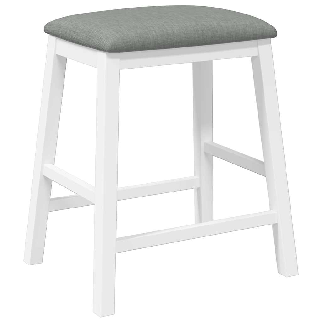 Chaises de bar avec coussins 2 pcs blanc bois massif d'hévéa - XIOS