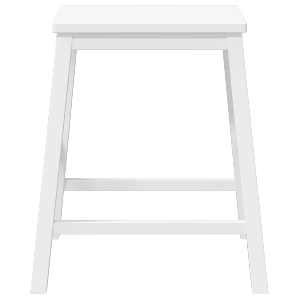 Chaises de bar 2 pcs blanc bois massif d'hévéa - XIOS