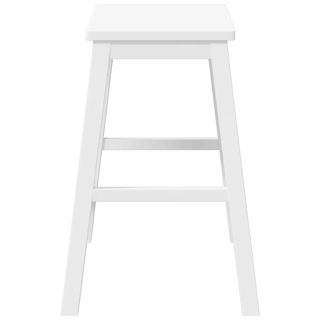 Chaises de bar 2 pcs blanc bois massif d'hévéa - XIOS