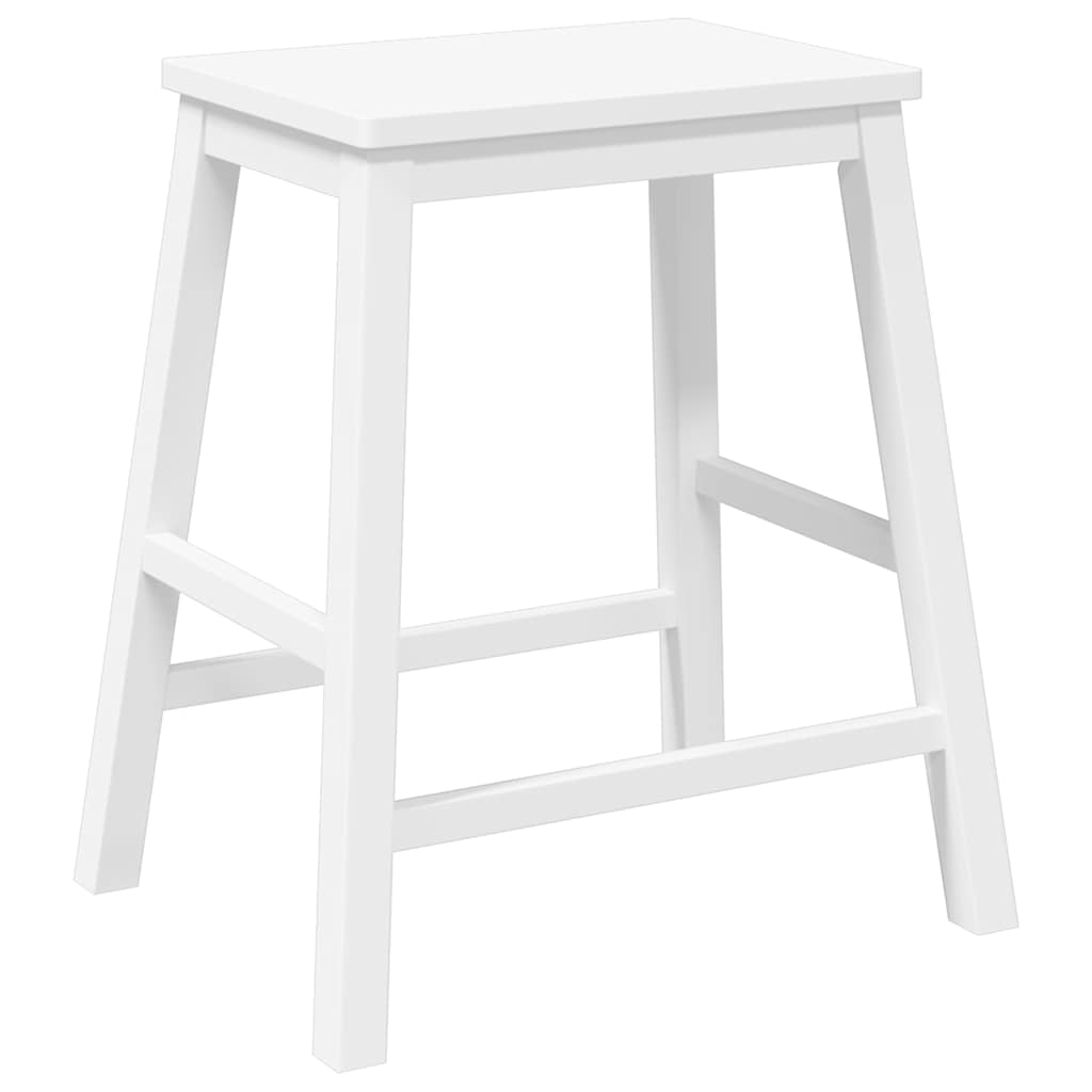 Chaises de bar 2 pcs blanc bois massif d'hévéa - XIOS