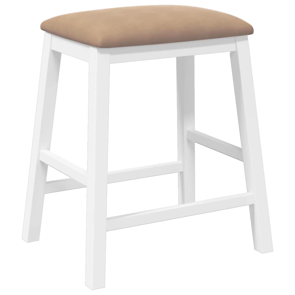 Chaises de bar avec coussins 2 pcs blanc bois massif d'hévéa - XIOS