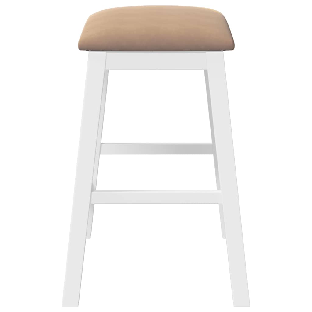 Chaises de bar avec coussins 2 pcs blanc bois massif d'hévéa - XIOS