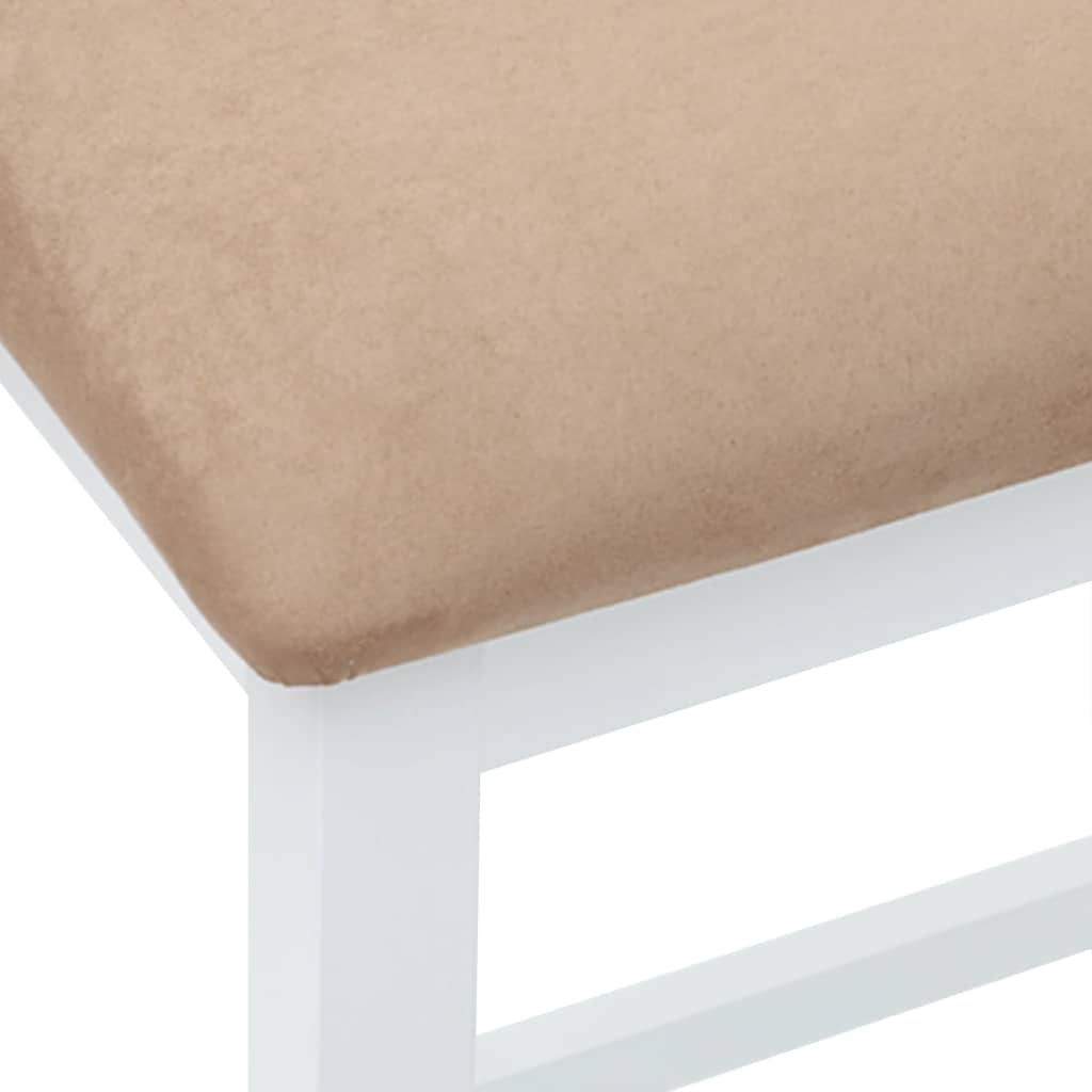 Chaises de bar avec coussins 2 pcs blanc bois massif d'hévéa - XIOS