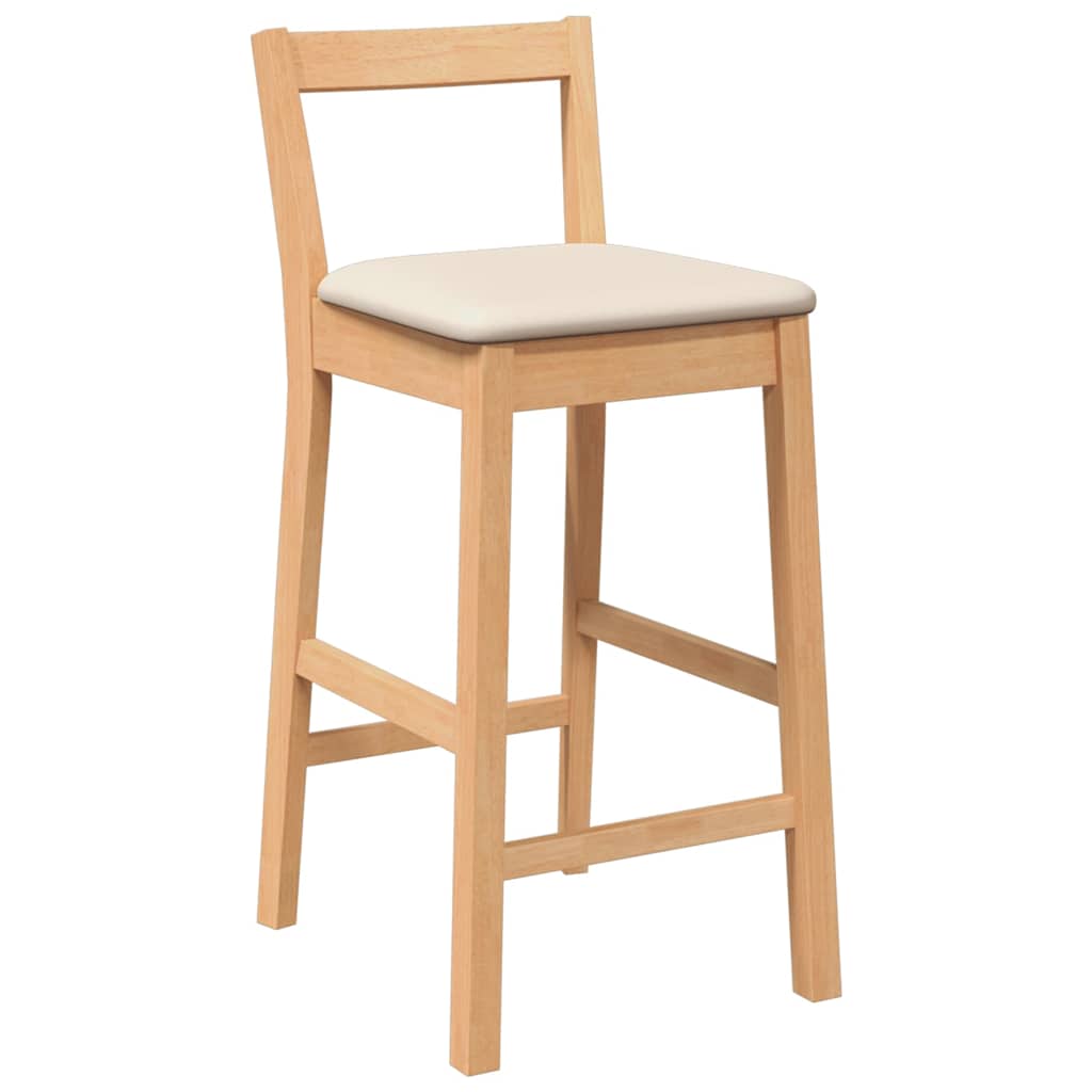 Tabourets de bar avec coussins (2 pcs) en bois massif naturel et caoutchouc - XIOS