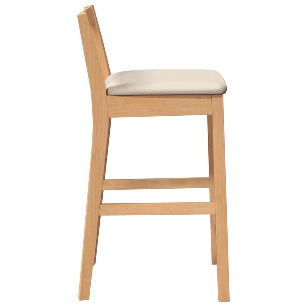 Tabourets de bar avec coussins (2 pcs) en bois massif naturel et caoutchouc - XIOS