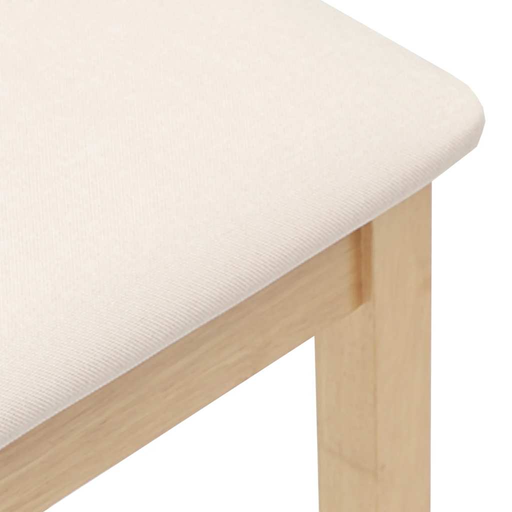 Tabourets de bar avec coussins (2 pcs) en bois massif naturel et caoutchouc - XIOS