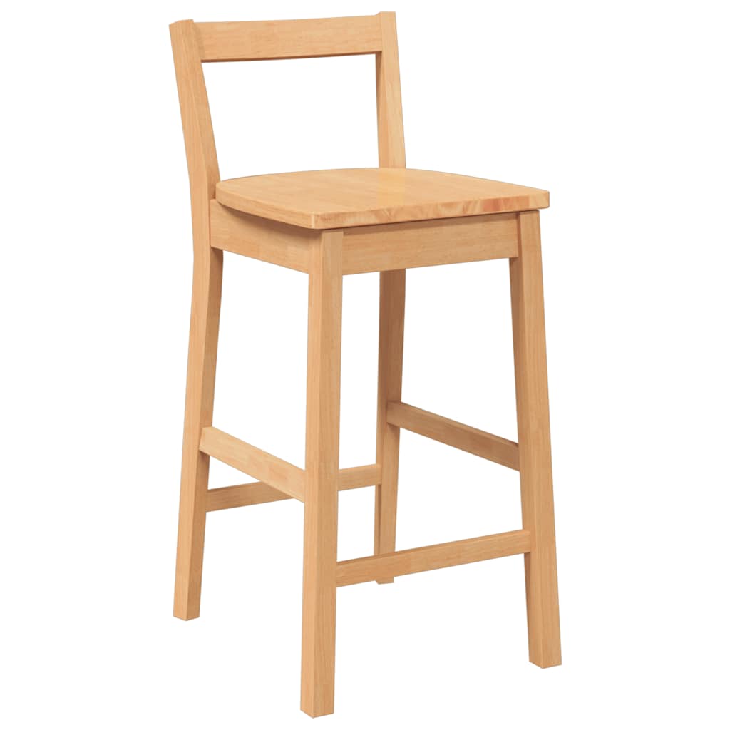 Tabourets de bar (lot de 2) en bois massif naturel et caoutchouc - XIOS