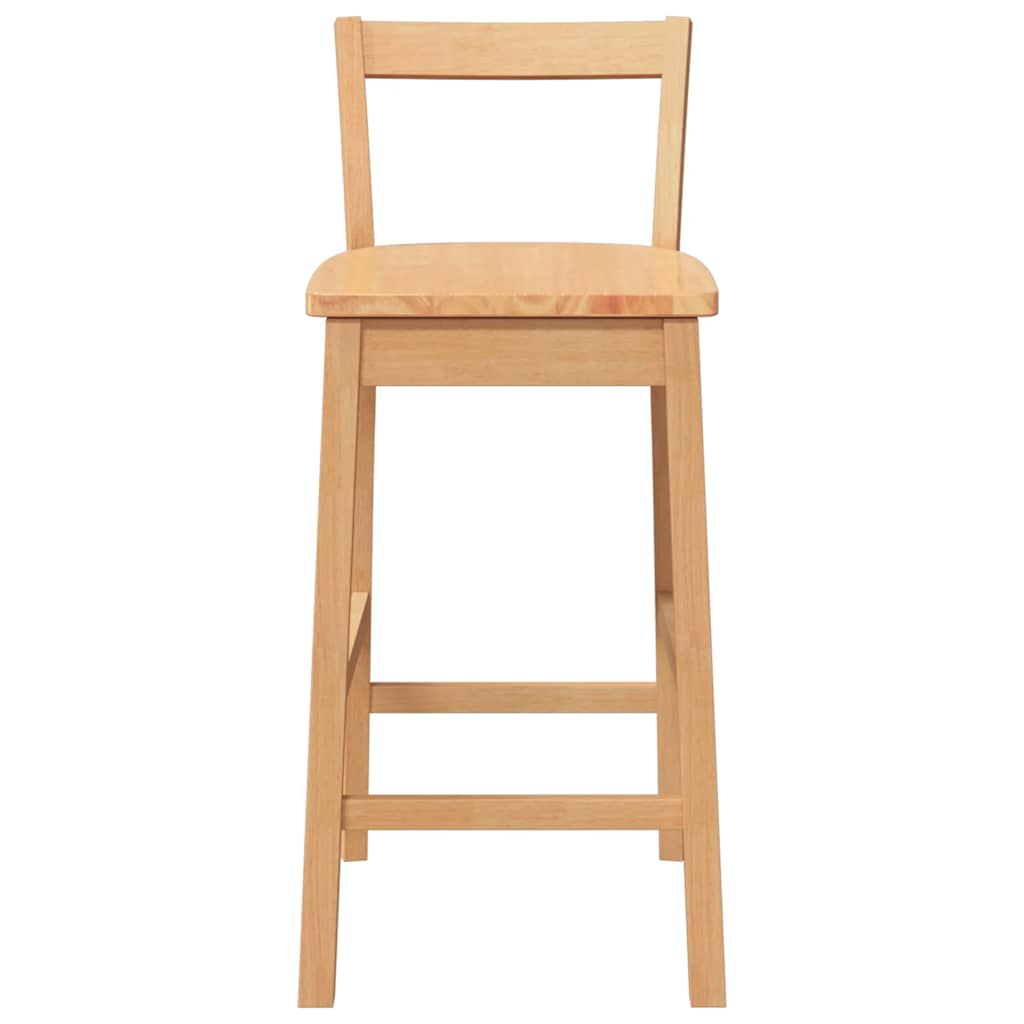 Tabourets de bar (lot de 2) en bois massif naturel et caoutchouc - XIOS