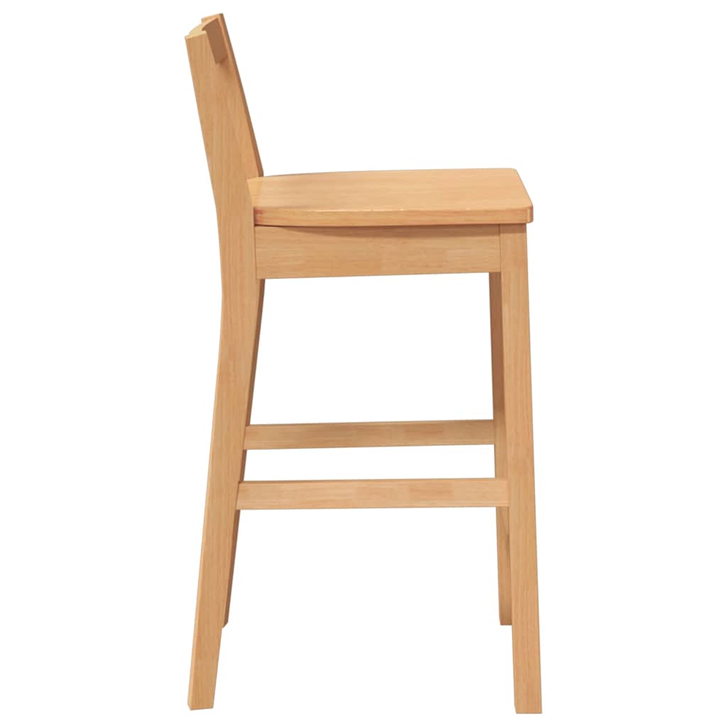 Tabourets de bar (lot de 2) en bois massif naturel et caoutchouc - XIOS
