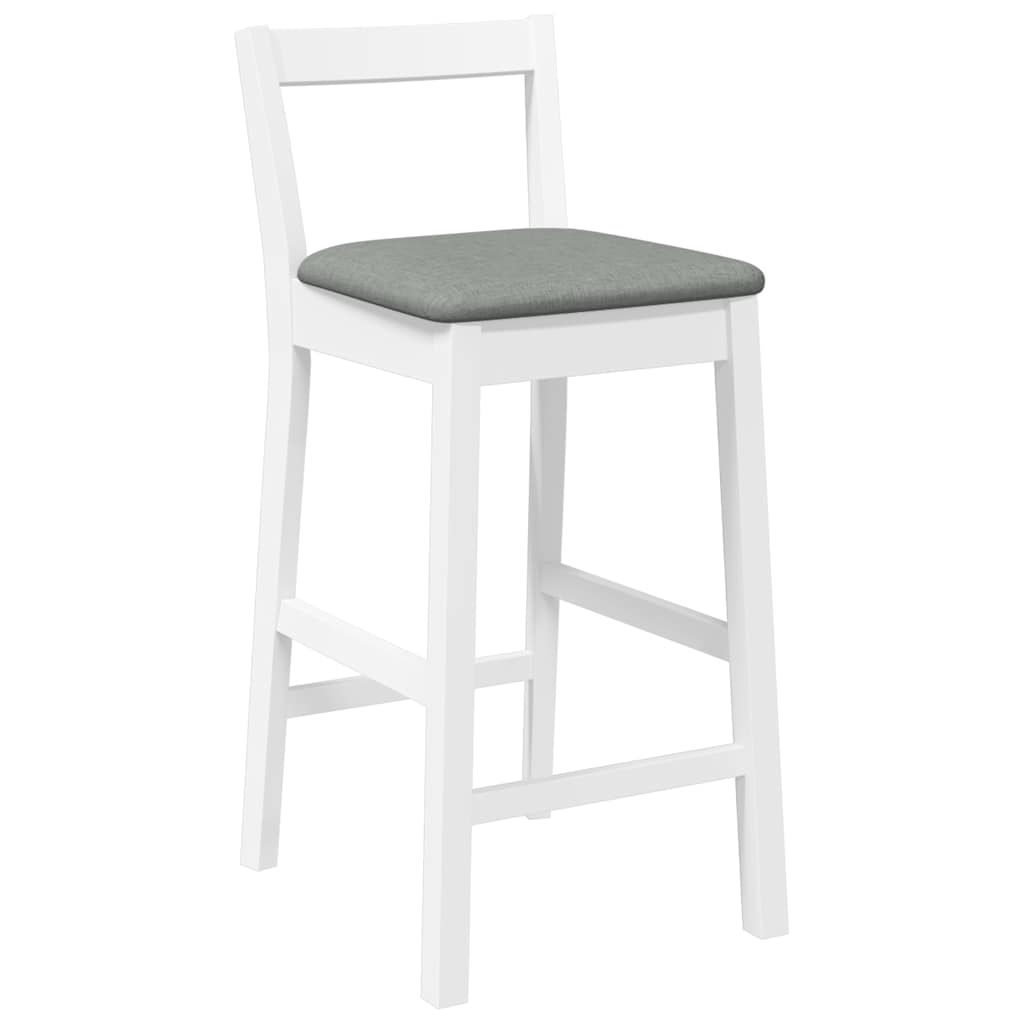 Tabourets de bar avec coussins (lot de 2) en bois massif blanc et caoutchouc - XIOS