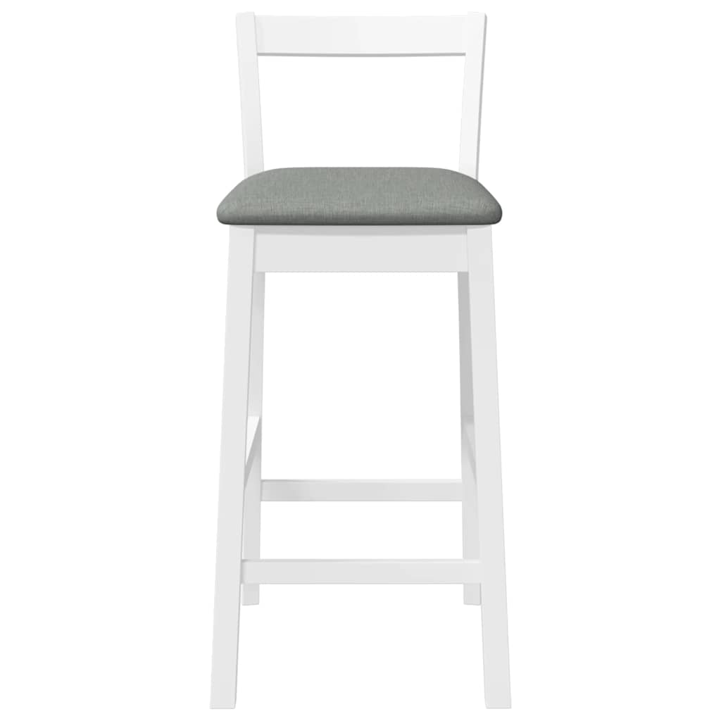 Tabourets de bar avec coussins (lot de 2) en bois massif blanc et caoutchouc - XIOS