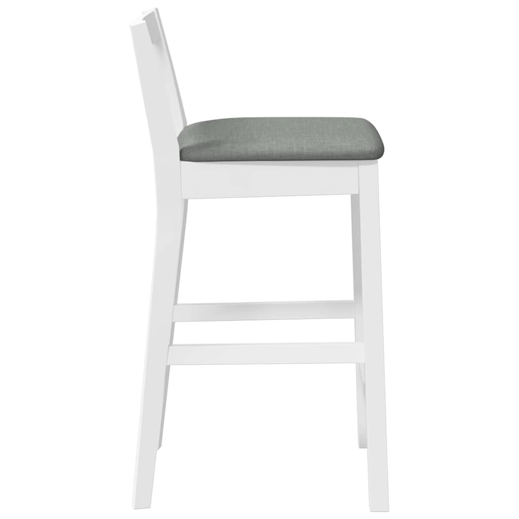 Tabourets de bar avec coussins (lot de 2) en bois massif blanc et caoutchouc - XIOS