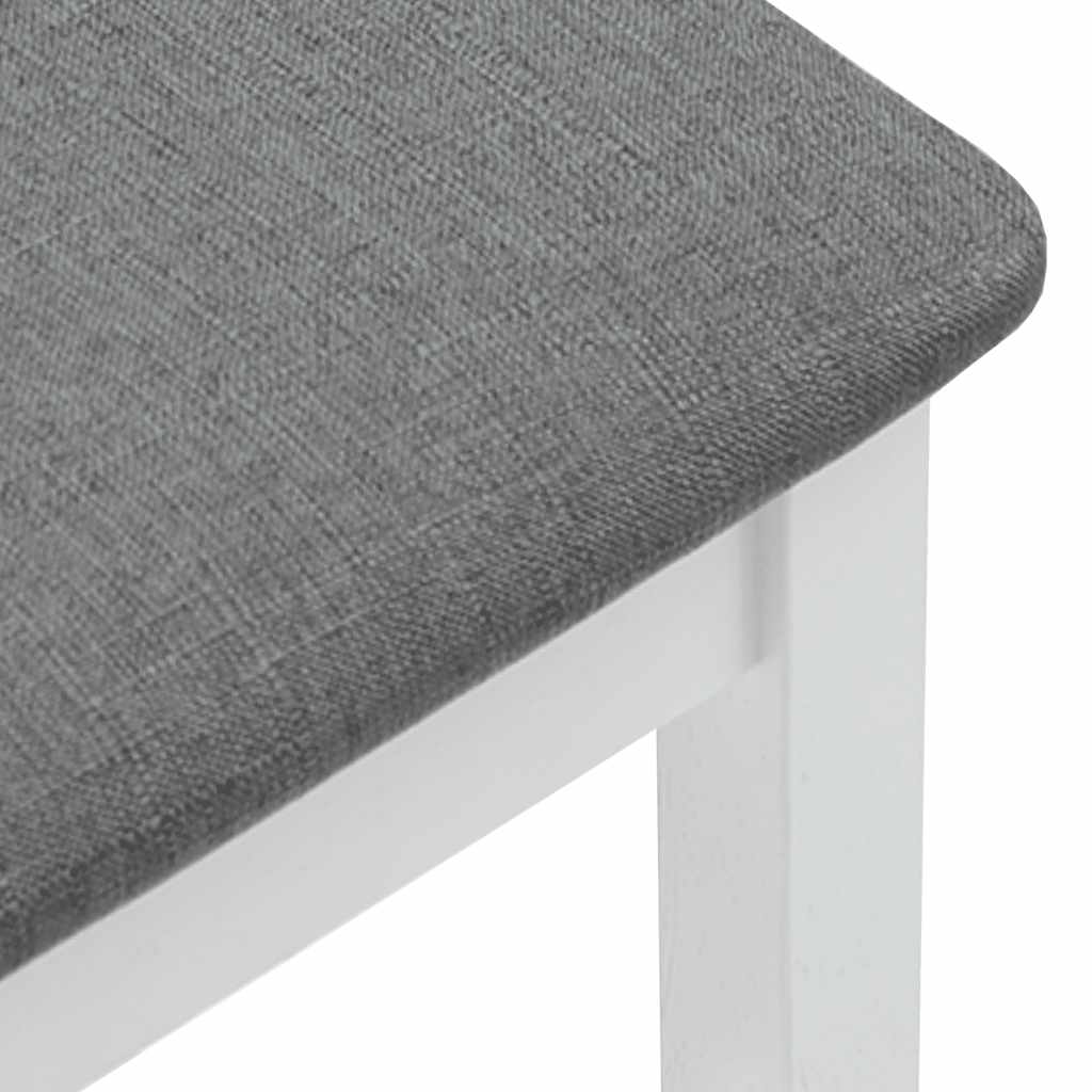 Tabourets de bar avec coussins (lot de 2) en bois massif blanc et caoutchouc - XIOS