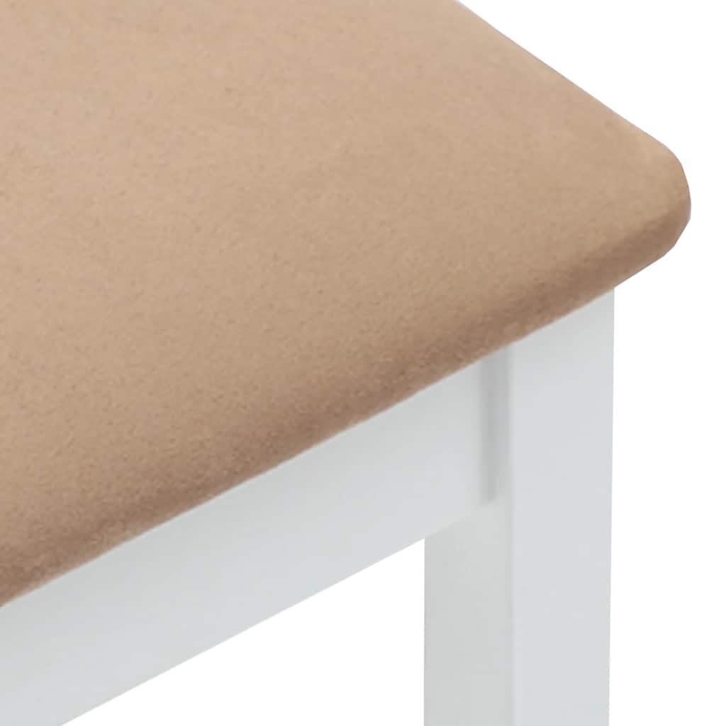 Tabourets de bar avec coussins (lot de 2) en bois massif blanc et caoutchouc - XIOS