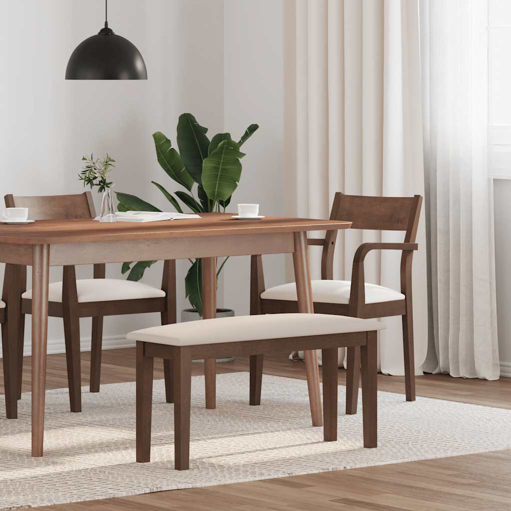 Banc 90 cm marron bois massif caoutchouc - XIOS