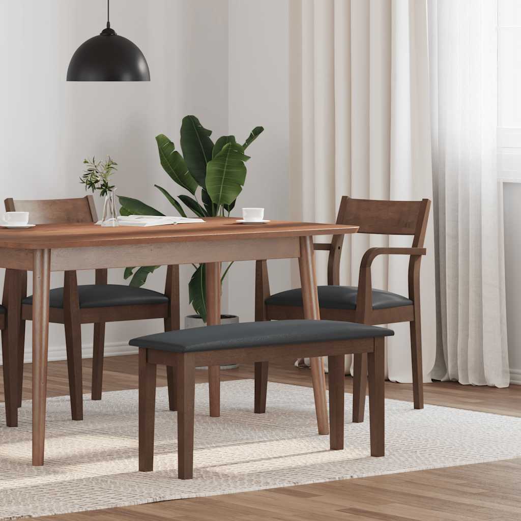 Banc 90 cm marron bois massif caoutchouc - XIOS
