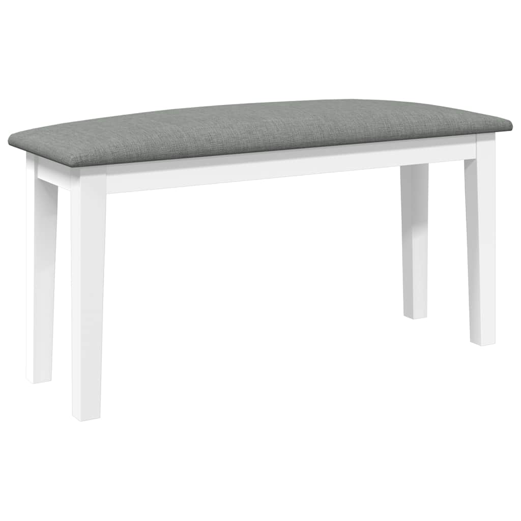 Banc 90 cm blanc bois massif caoutchouc Bancs de cuisine & salle à manger vidaXL