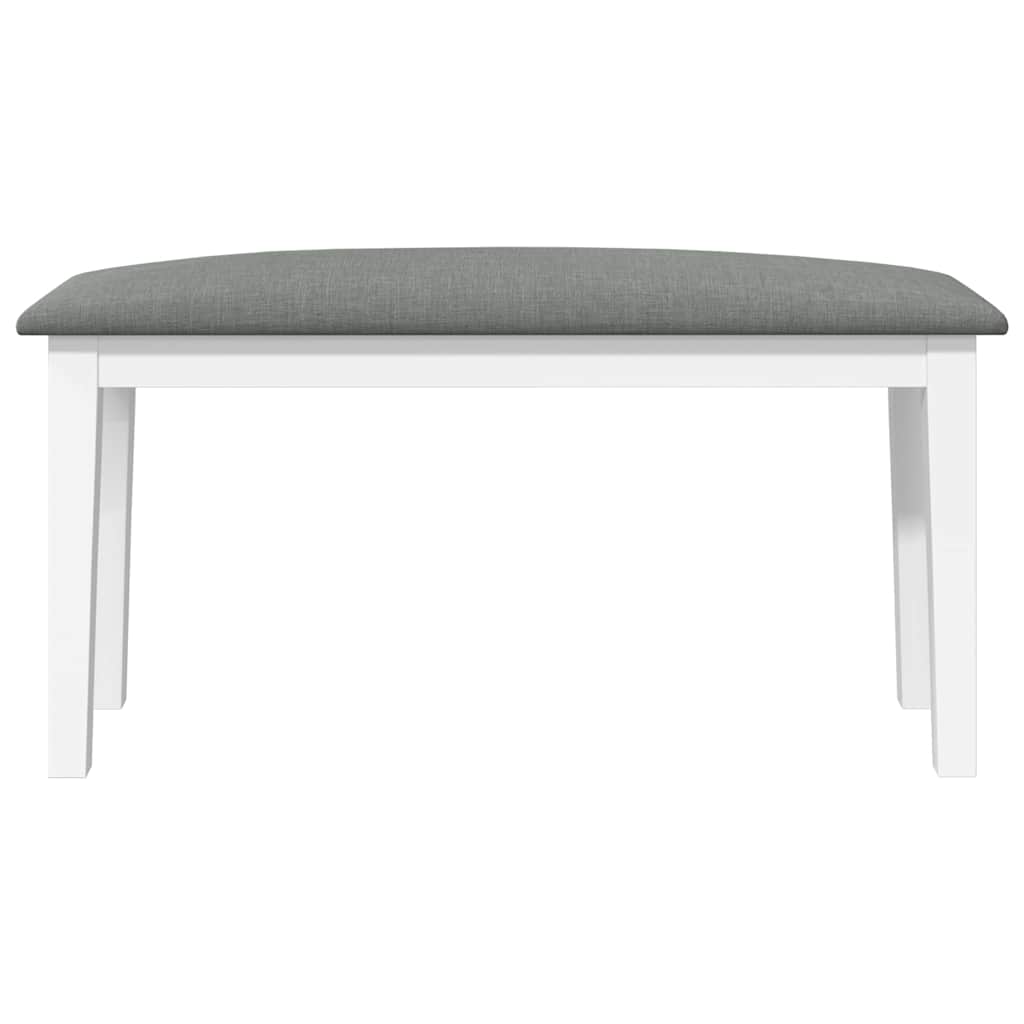 Banc 90 cm blanc bois massif caoutchouc - XIOS