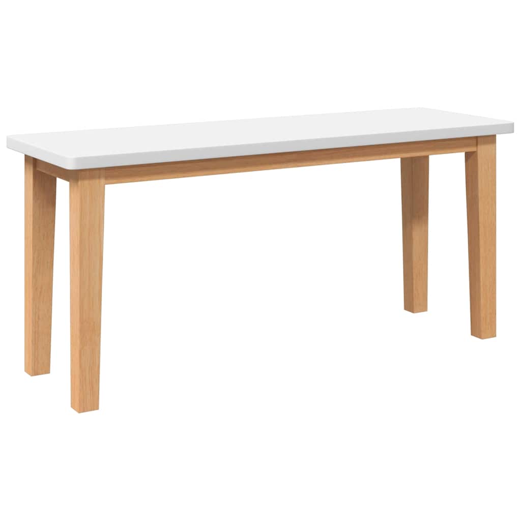 Banc 90 cm blanc bois massif caoutchouc Bancs de cuisine & salle à manger vidaXL