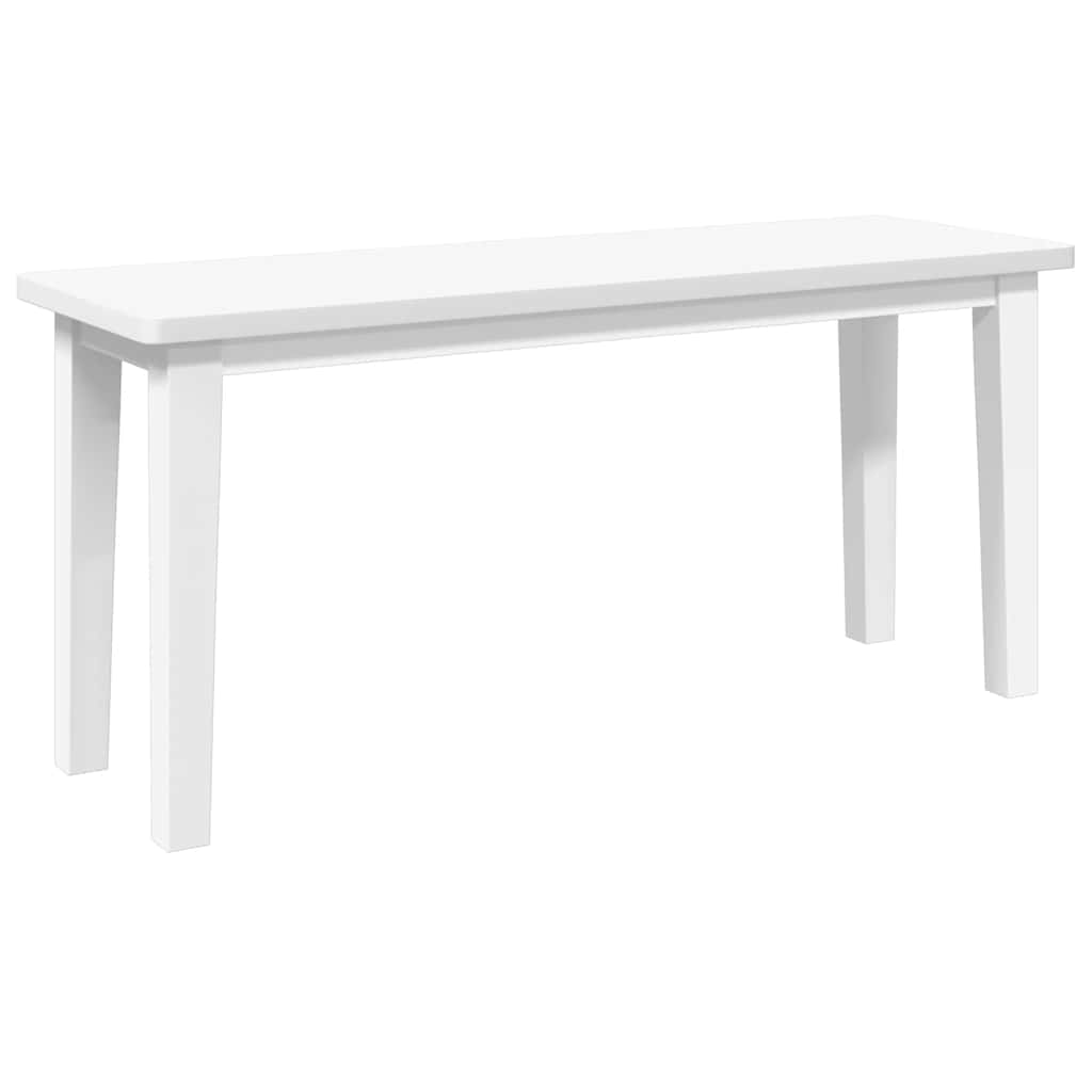 Banc 90 cm blanc bois massif caoutchouc Bancs de cuisine & salle à manger vidaXL