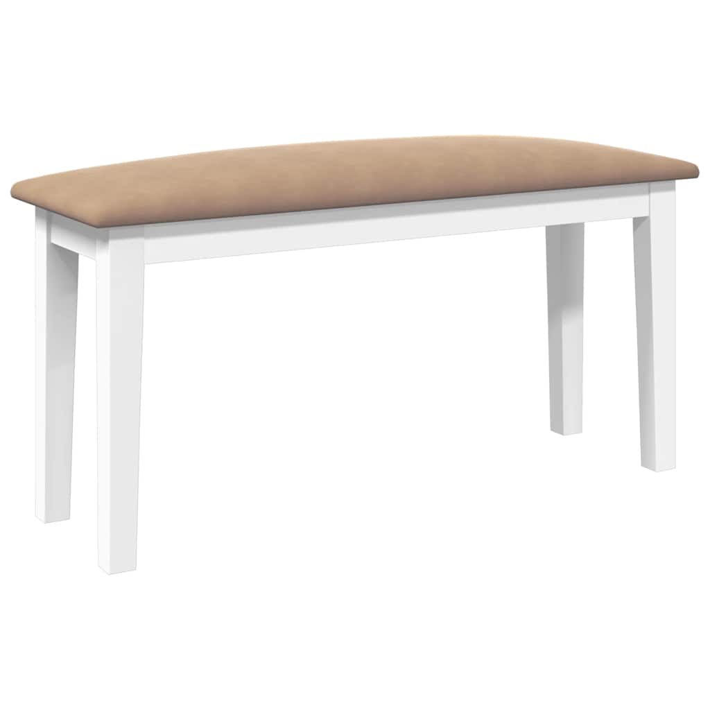 Banc 90 cm blanc bois massif caoutchouc Bancs de cuisine & salle à manger vidaXL
