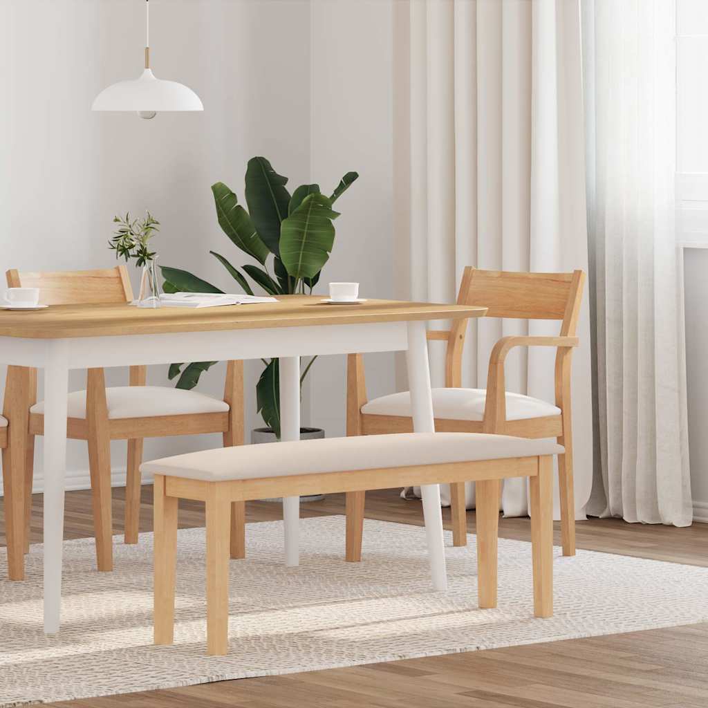 Banc 110 cm bois massif caoutchouc Bancs de cuisine & salle à manger vidaXL