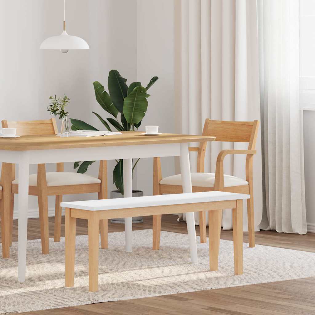 Banc 110 cm bois massif caoutchouc Bancs de cuisine & salle à manger vidaXL