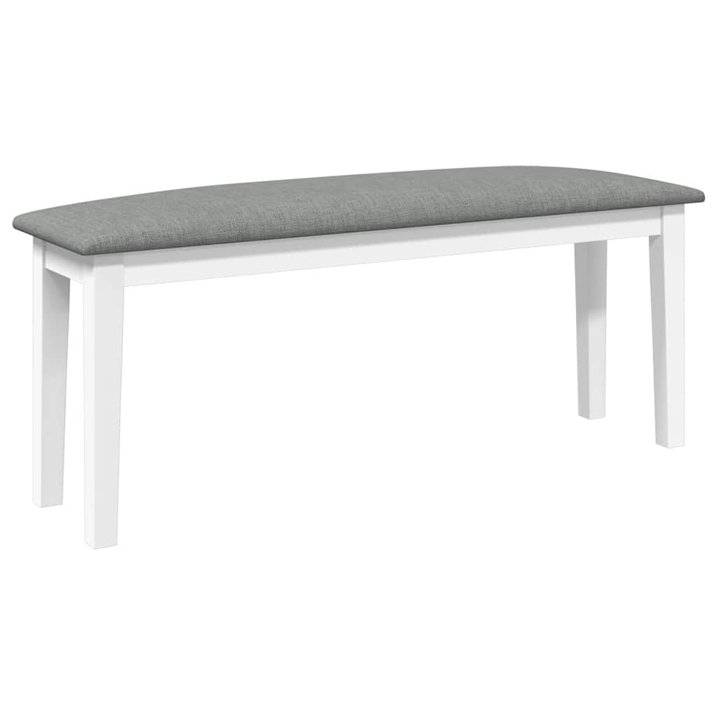 Banc 110 cm blanc bois massif caoutchouc Bancs de cuisine & salle à manger vidaXL