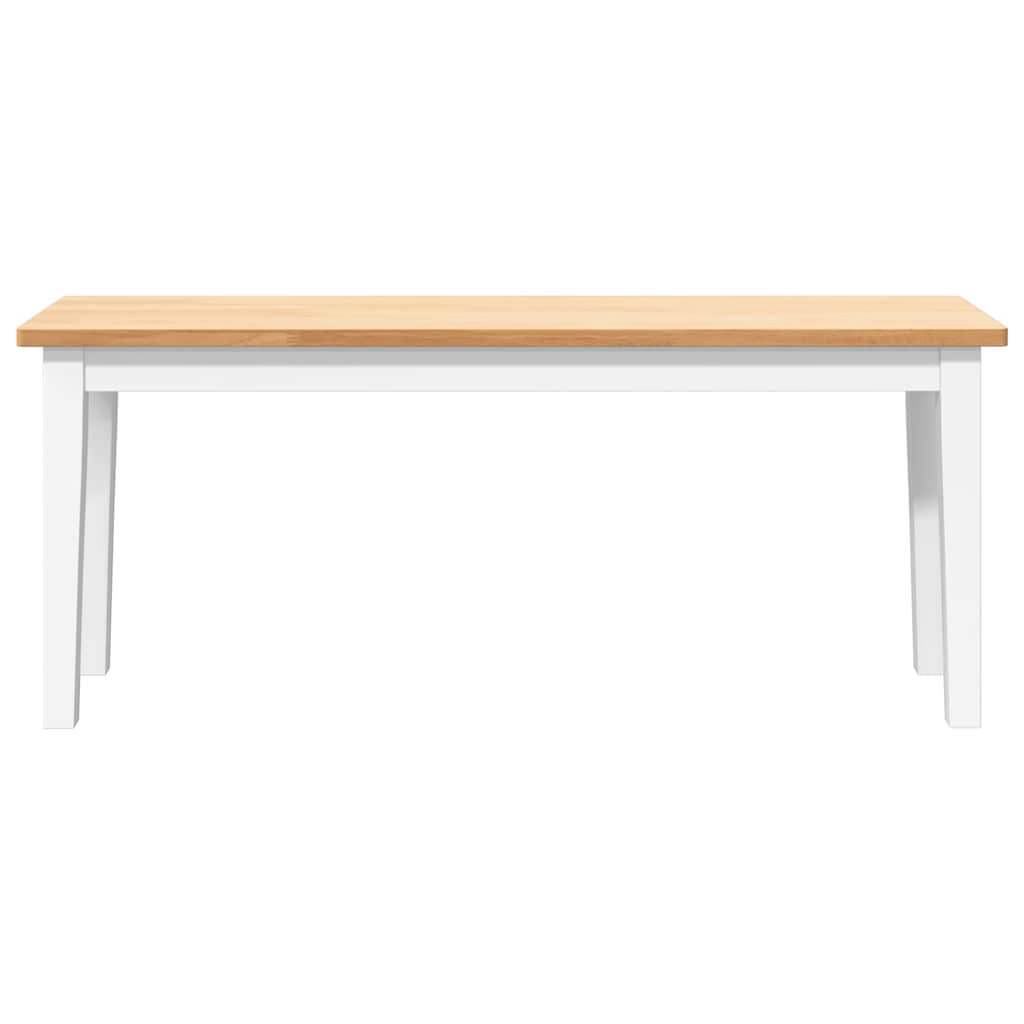 Banc 110 cm blanc bois massif caoutchouc - XIOS
