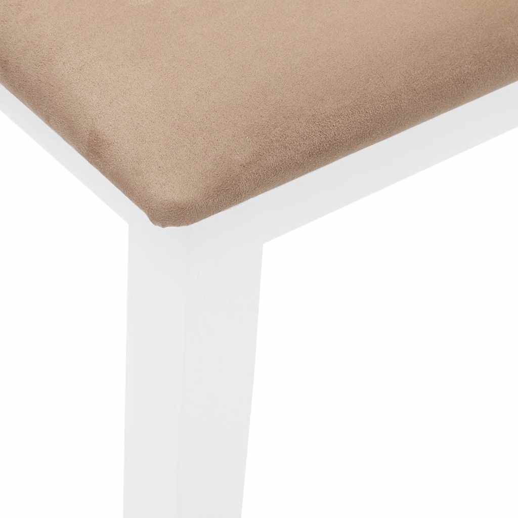 Banc 110 cm blanc bois massif caoutchouc Bancs de cuisine & salle à manger vidaXL