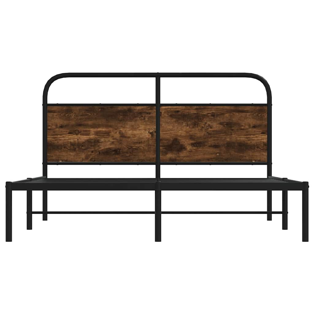Cadre de lit sans matelas 120x190 cm chêne fumé bois ingénierie - XIOS