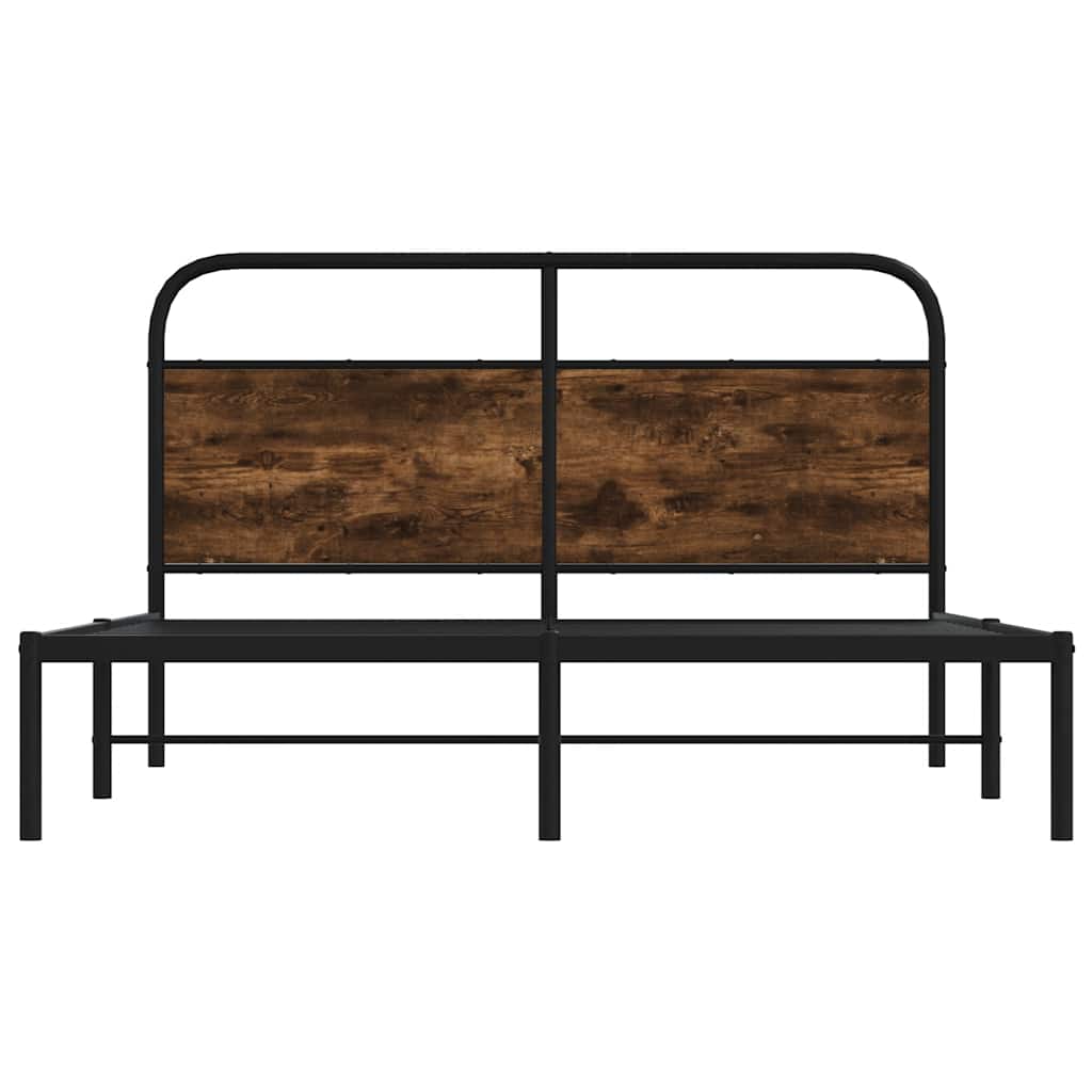 Cadre de lit sans matelas 135x190 cm chêne fumé bois ingénierie - XIOS
