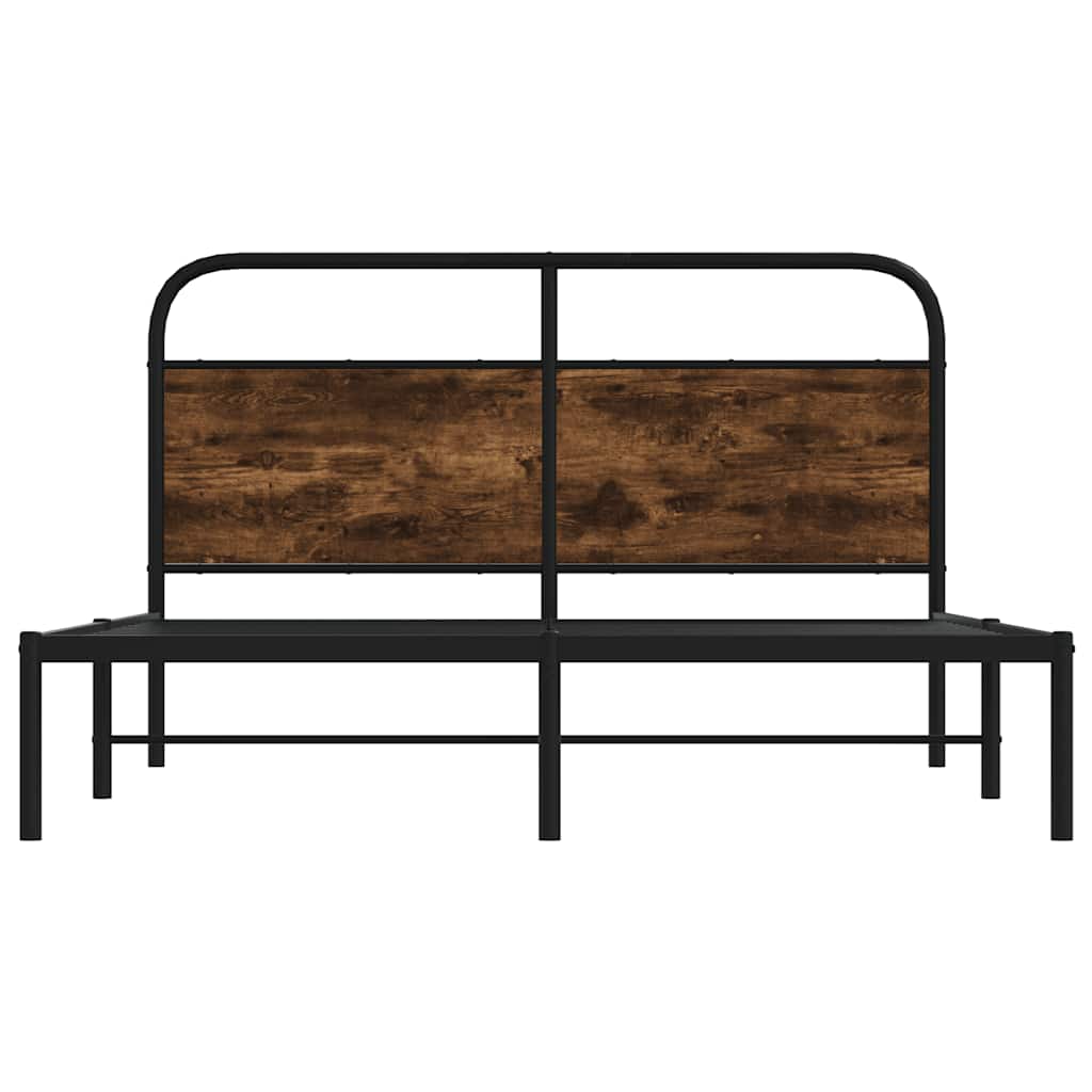 Cadre de lit sans matelas 140x190 cm chêne fumé bois ingénierie - XIOS