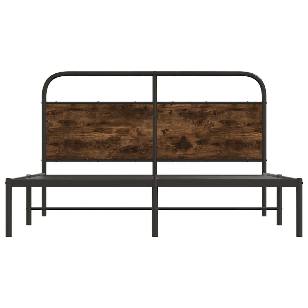 Cadre de lit sans matelas 150x200 cm chêne fumé bois ingénierie - XIOS