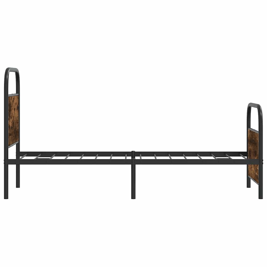 Cadre de lit sans matelas 80x200cm chêne fumé bois d'ingénierie - XIOS