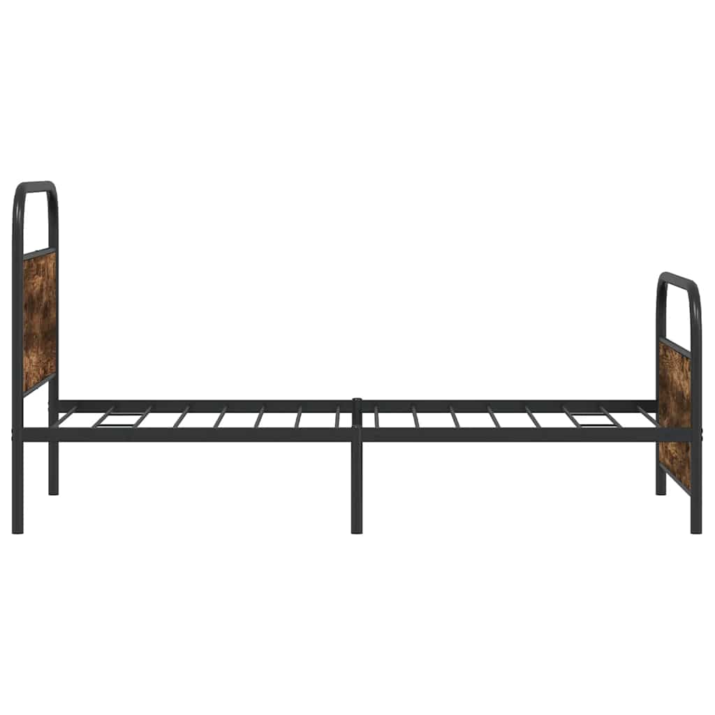 Cadre de lit sans matelas 90x190cm chêne fumé bois d'ingénierie - XIOS