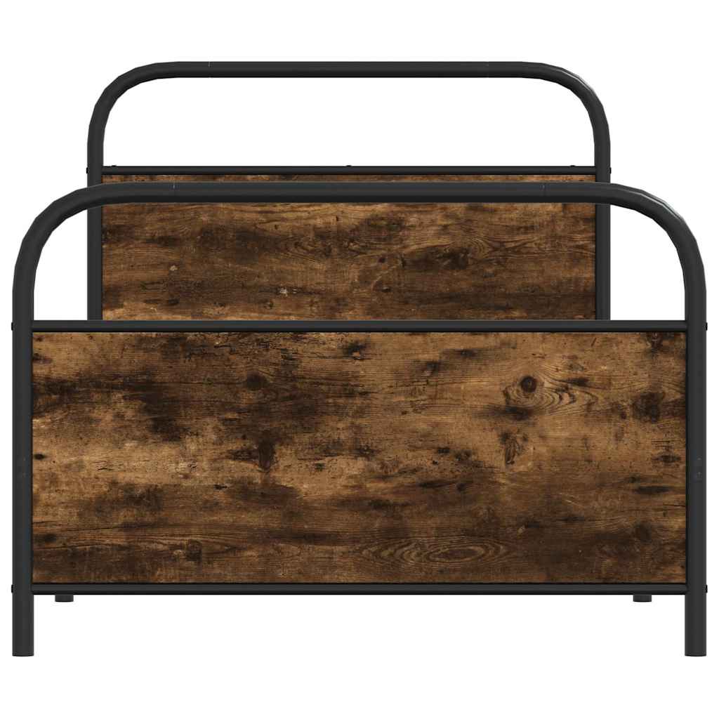 Cadre de lit sans matelas 100x200 cm chêne fumé bois ingénierie - XIOS