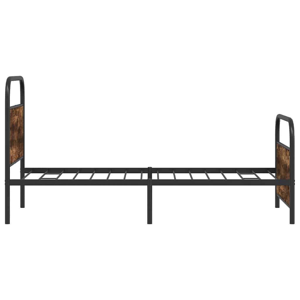 Cadre de lit sans matelas 107x203 cm chêne fumé bois ingénierie - XIOS