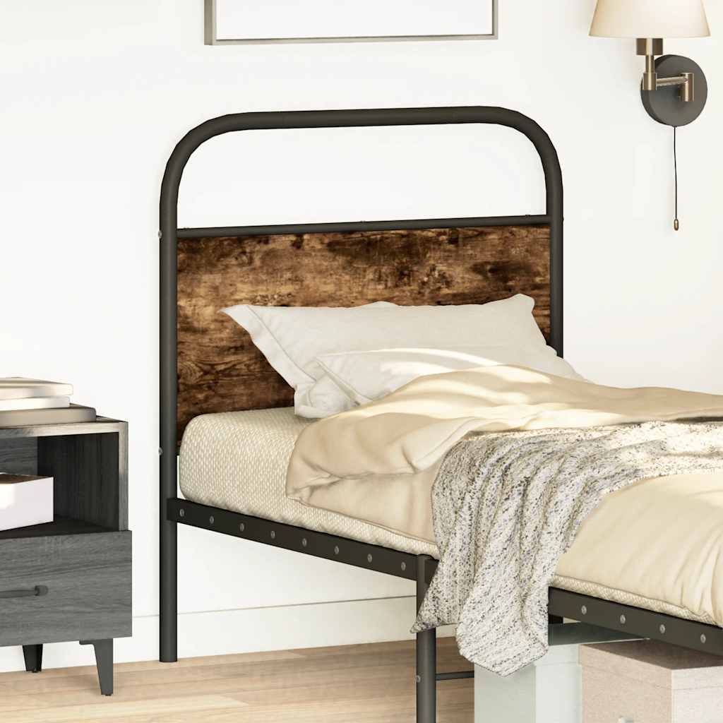 Tête de lit chêne fumé 75 cm acier et bois d'ingénierie - XIOS