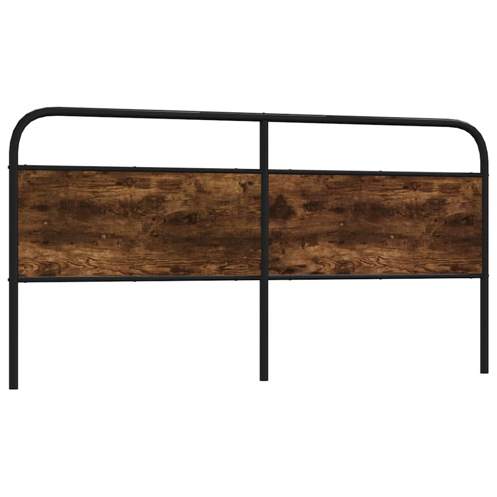 Tête de lit chêne fumé 200 cm acier et bois d'ingénierie - XIOS