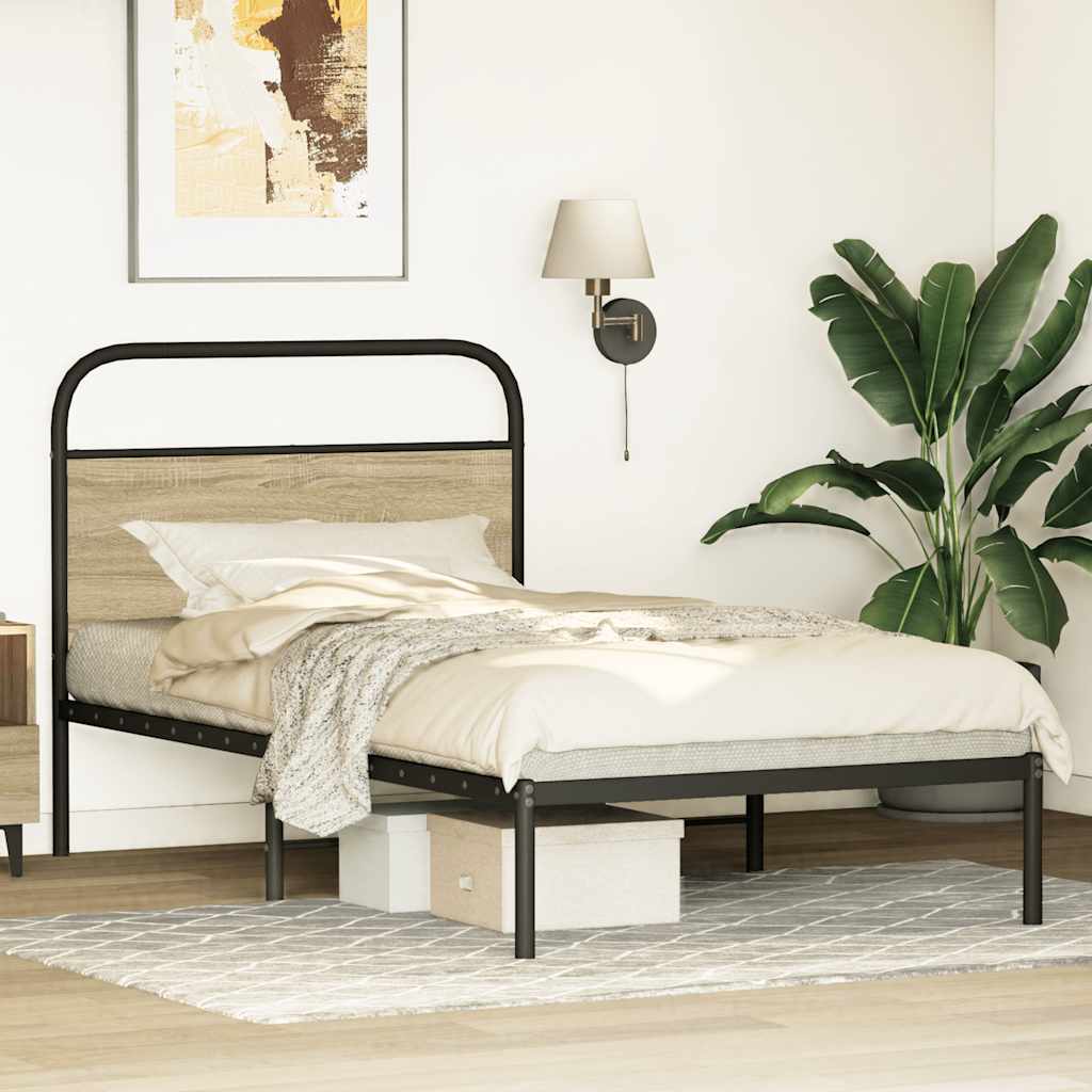Cadre de lit sans matelas 90x190cm chêne sonoma bois ingénierie - XIOS