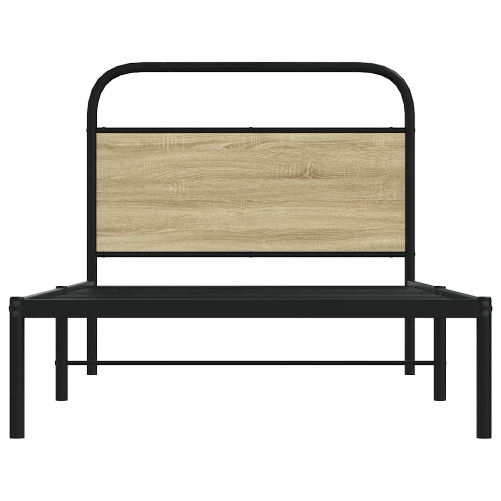Cadre de lit sans matelas 90x190cm chêne sonoma bois ingénierie - XIOS