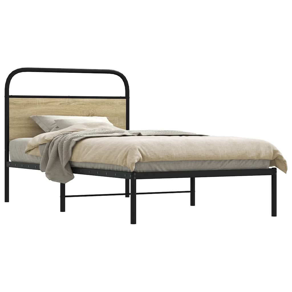 Cadre de lit sans matelas 90x190cm chêne sonoma bois ingénierie - XIOS