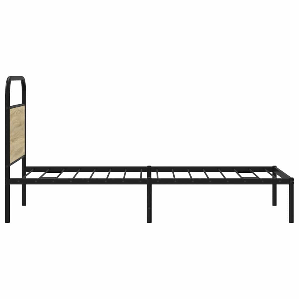 Cadre de lit sans matelas 90x200cm chêne sonoma bois ingénierie - XIOS