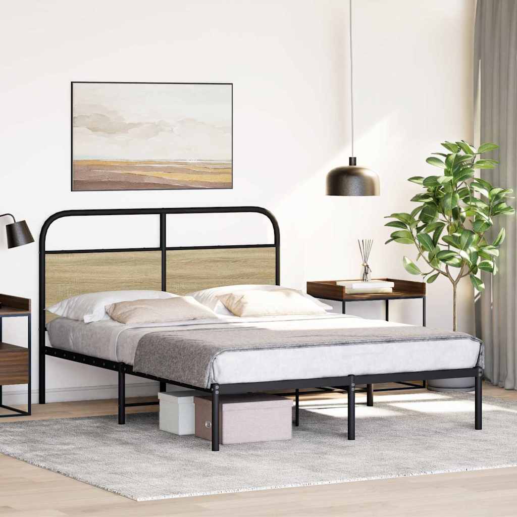 Cadre de lit sans matelas 135x190 cm chêne sonoma - XIOS