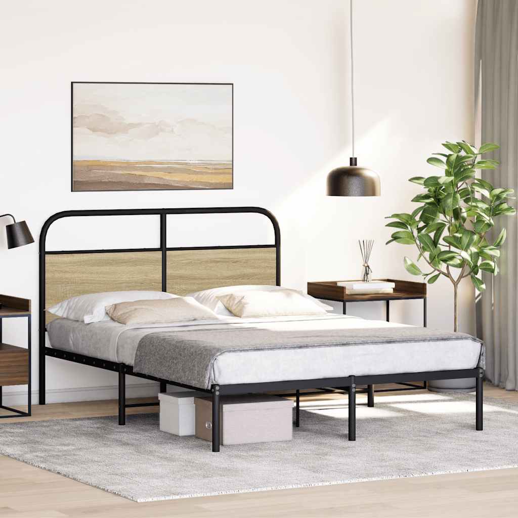 Cadre de lit sans matelas 140x190 cm chêne sonoma - XIOS