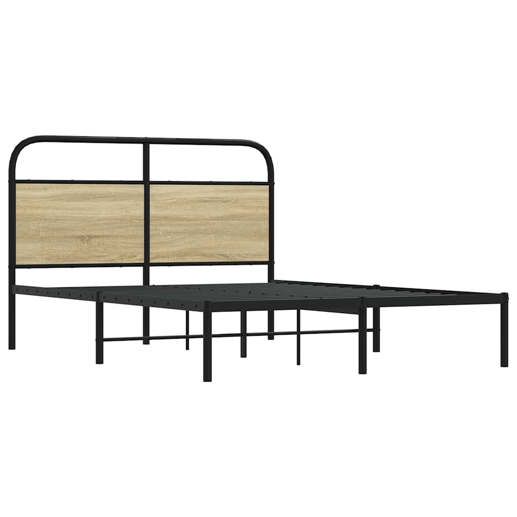 Cadre de lit sans matelas 140x190 cm chêne sonoma - XIOS