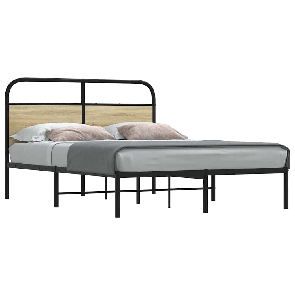 Cadre de lit sans matelas 140x190 cm chêne sonoma - XIOS