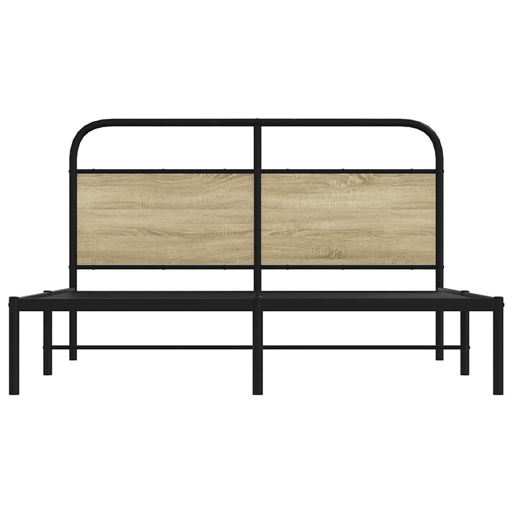 Cadre de lit sans matelas 150x200 cm chêne sonoma - XIOS