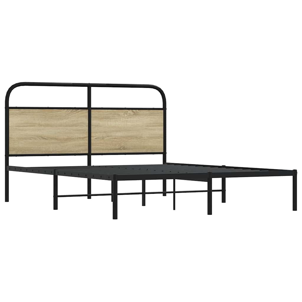 Cadre de lit sans matelas 150x200 cm chêne sonoma - XIOS